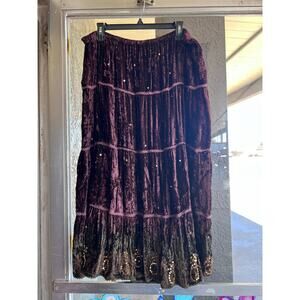 Vintage Mix Nuveau brown velvet skirt size L